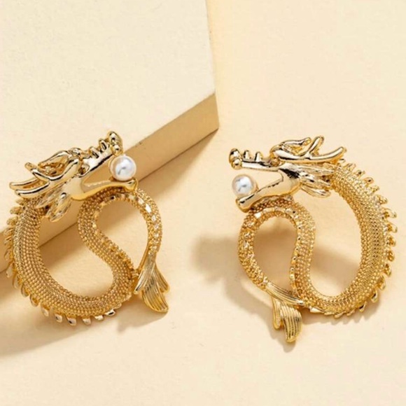 Chinese Dragon Pearl~ Loong Asian Zodiac Treasure Mythical Creature Monster Stud - Picture 15 of 16